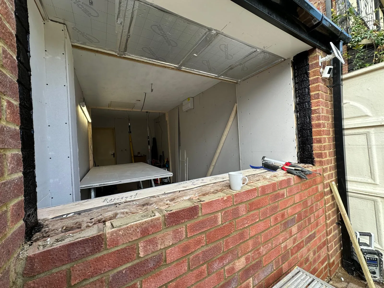 garage flooring being put down