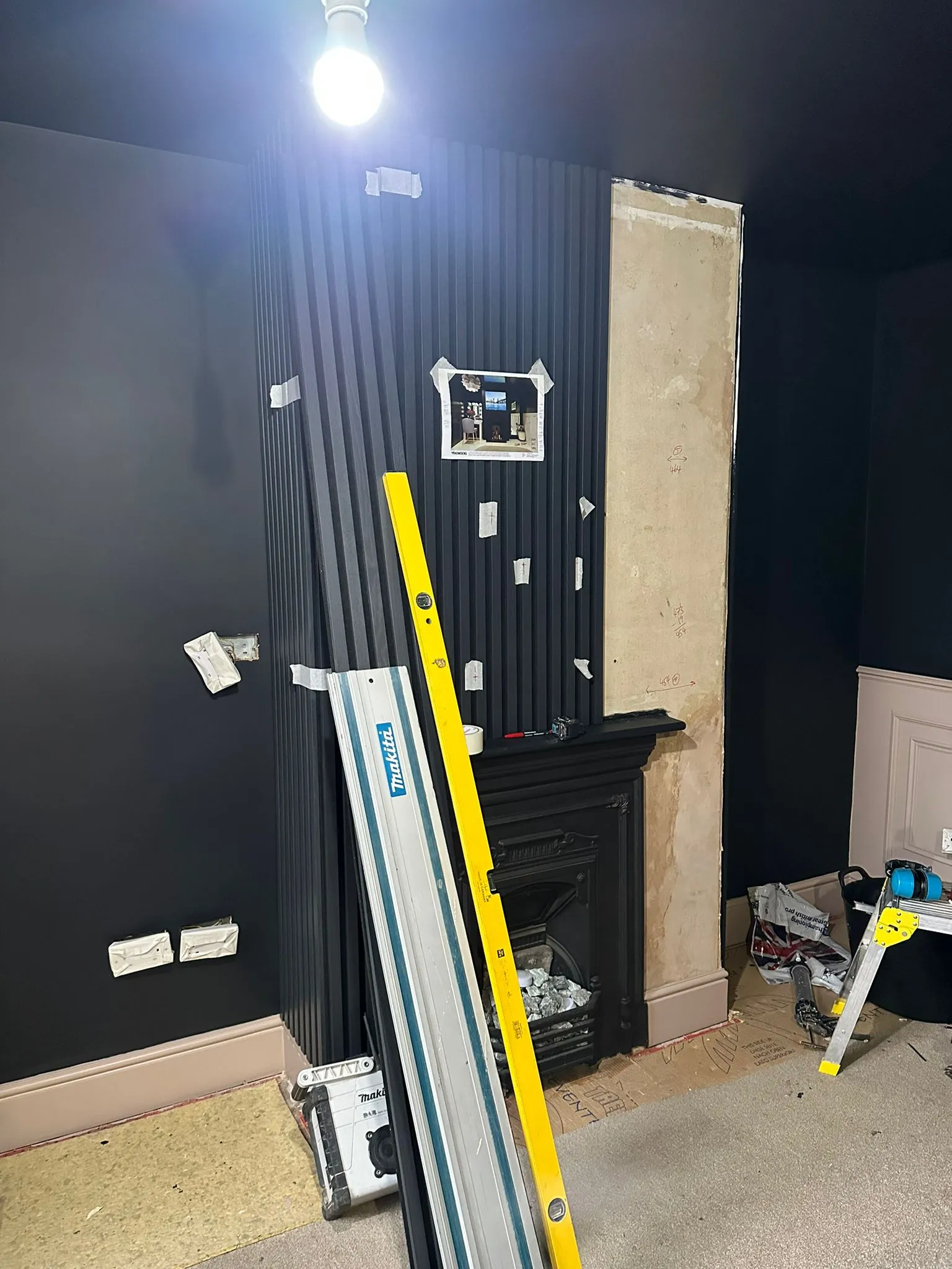 garage flooring being added