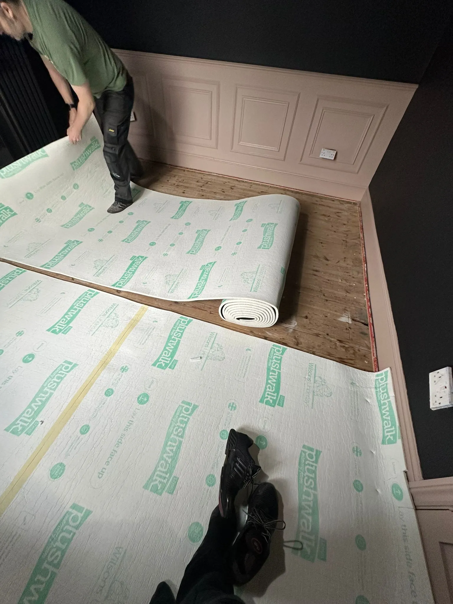 garage walls being plastered