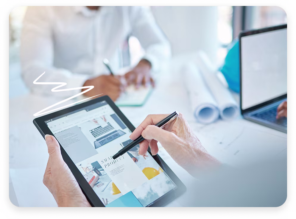 Image of a tablet being used