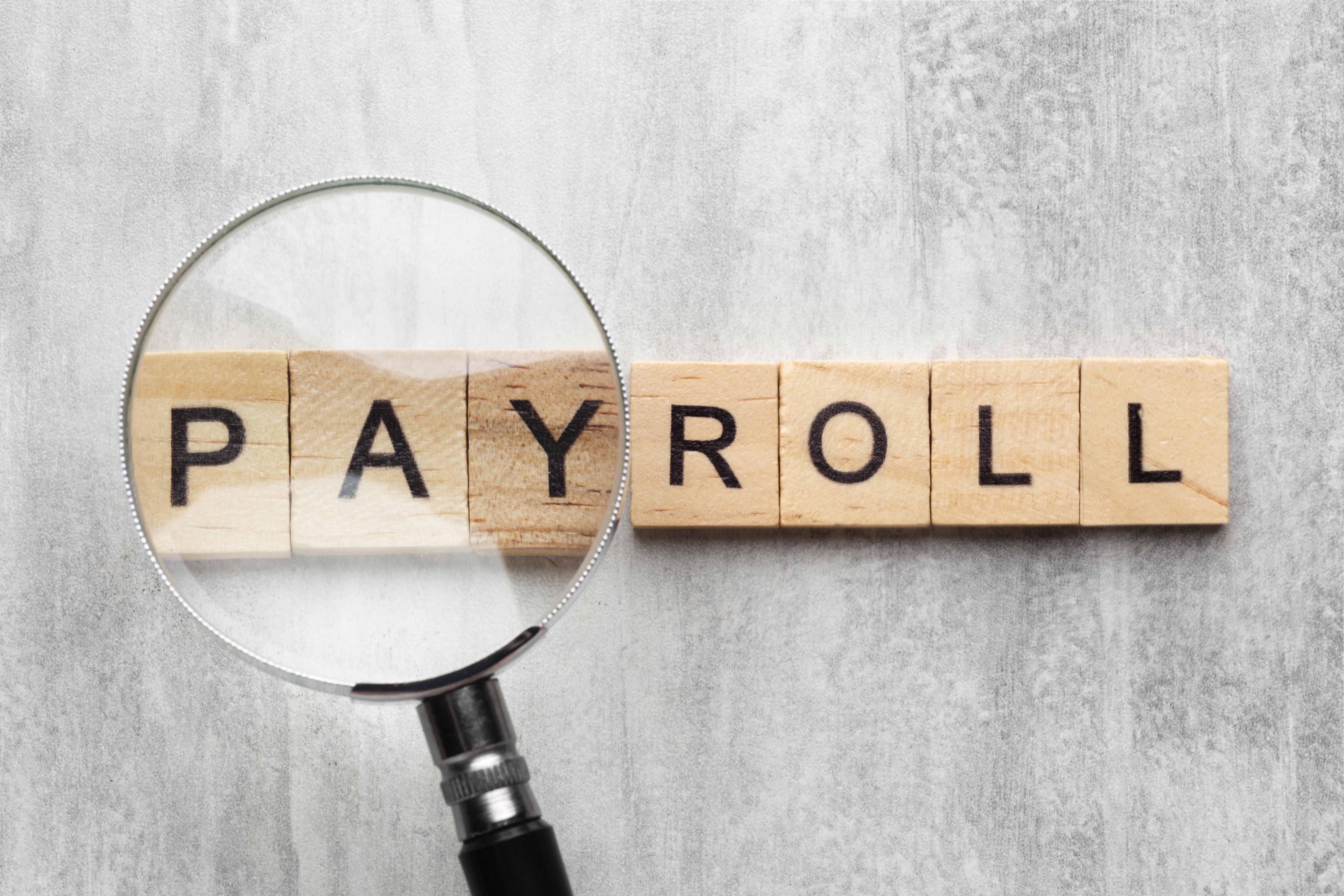 letter blocks spelling out the word payroll