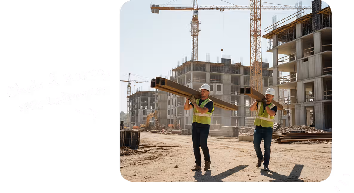 2 constructions carrying a metal beam