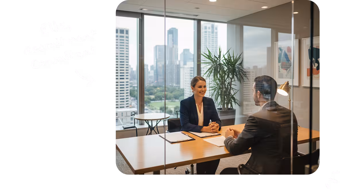 Image of a recruitment consultant in a meeting
