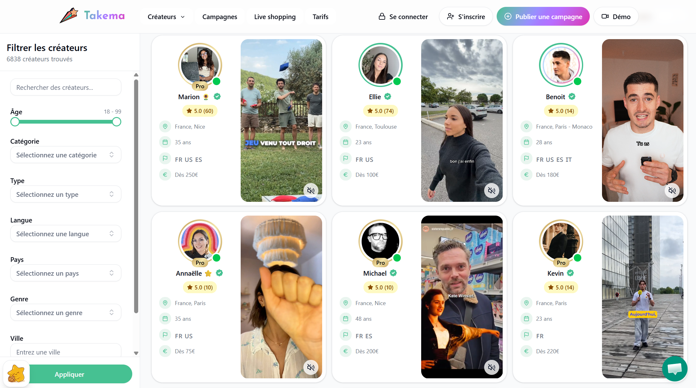 Plateforme UGC Takema