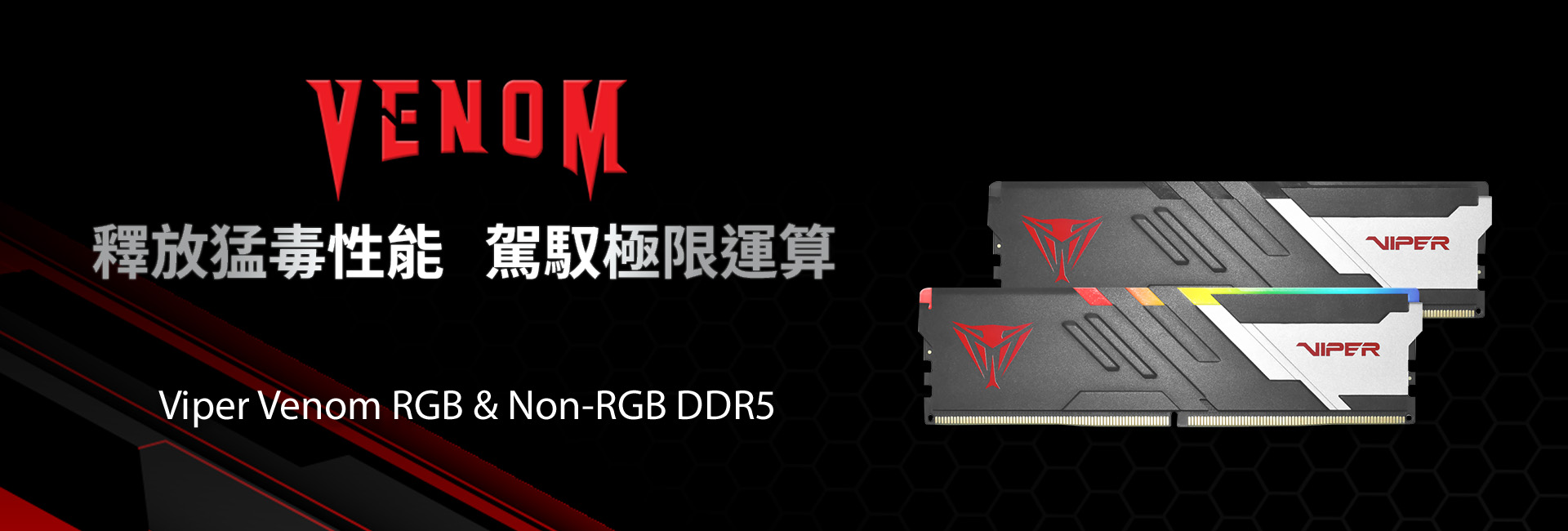 Viper Venom RGB & Non-RGB DDR5 高性能記憶體