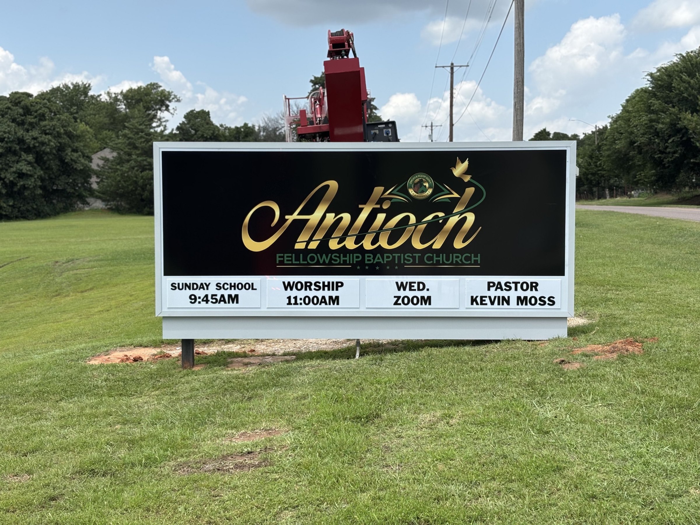 Antioch monument sign with integrated LED message center