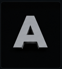 Non-illuminated dimensional channel letter A, fabricated metal with no electrical