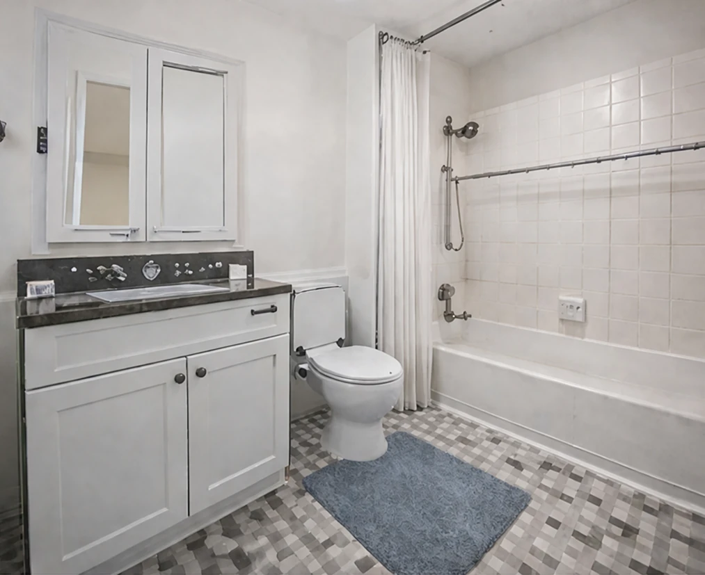 Salle de bain nettoyée après un débarras