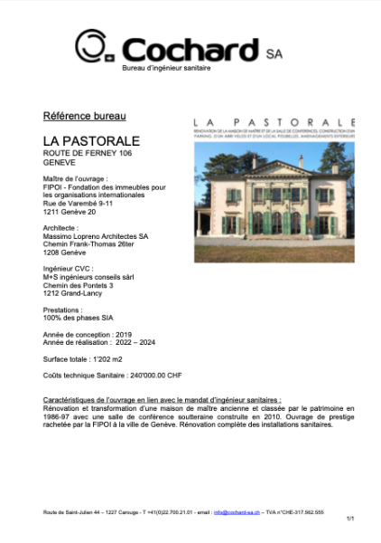 Reference LA PASTORALE
