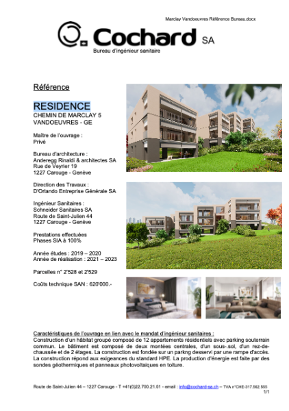 Reference MARCLAY VANDOEUVRE