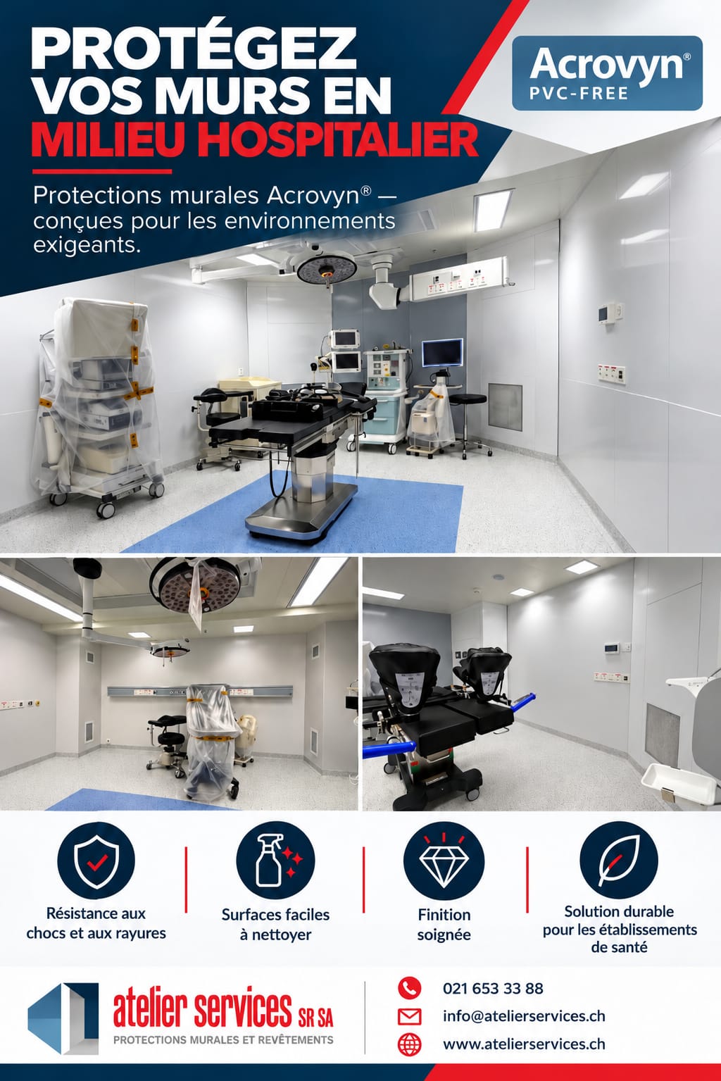 Produit Protections murales Acrovyn bactéricides