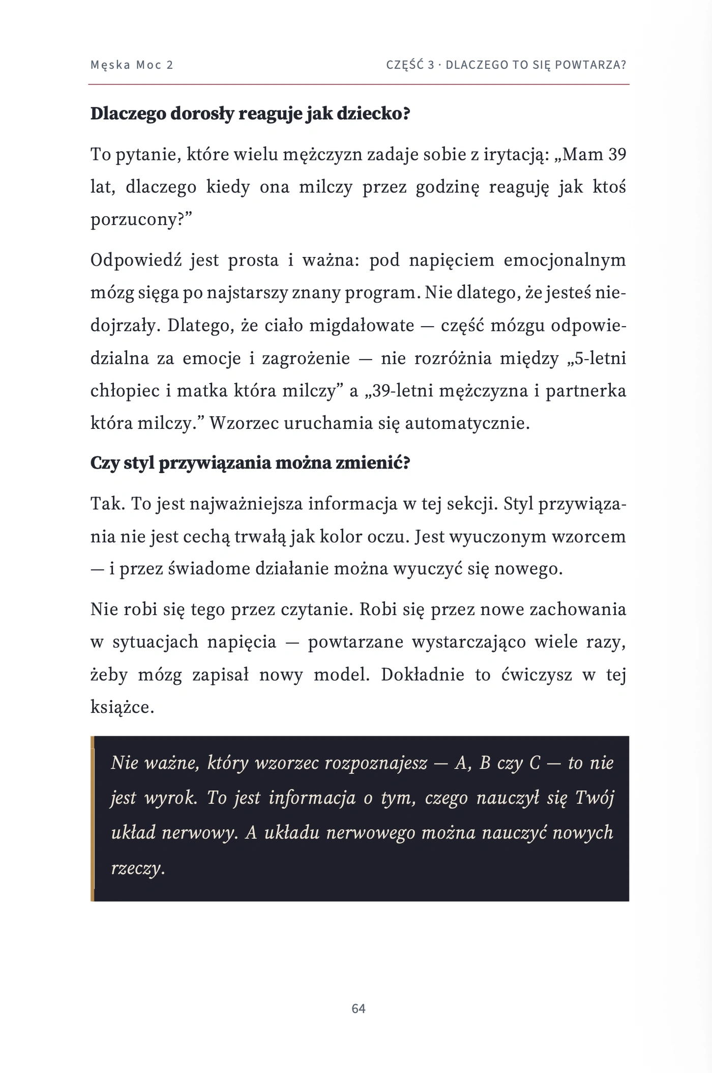 Męska Moc 2, strona 64 — „Dlaczego dorosły reaguje jak dziecko?”