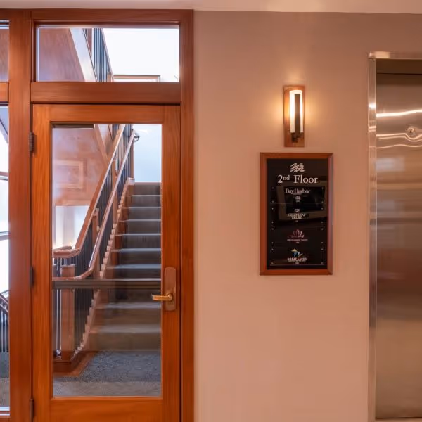 Massage Therapy upstairs in the Bay Harbor building, downtown Bay Harbor, MI