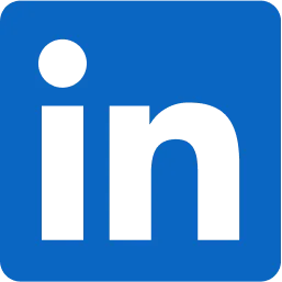 Icône du logo LinkedIn sur fond bleu.