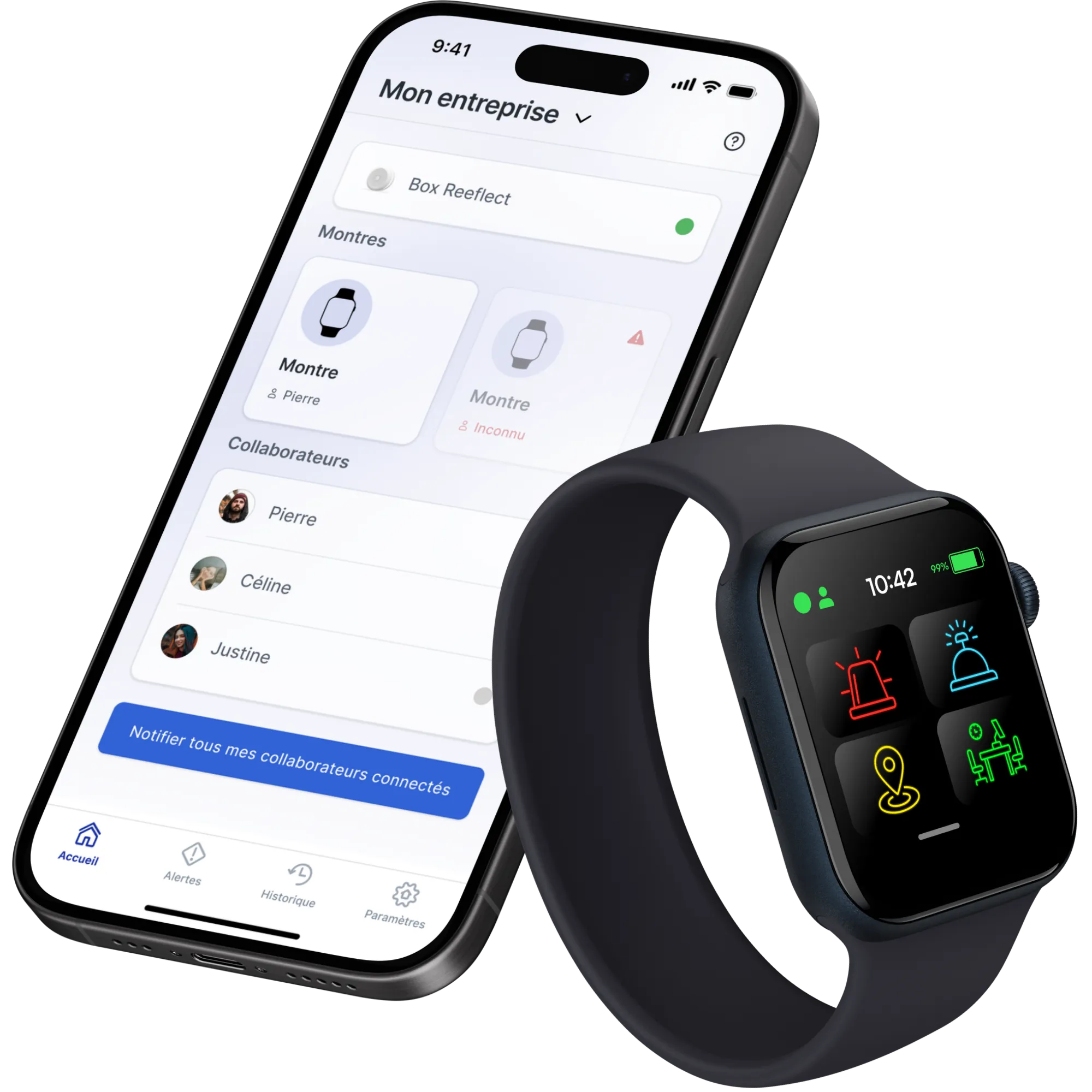 Illustration de l'application mobile Reeflect Business