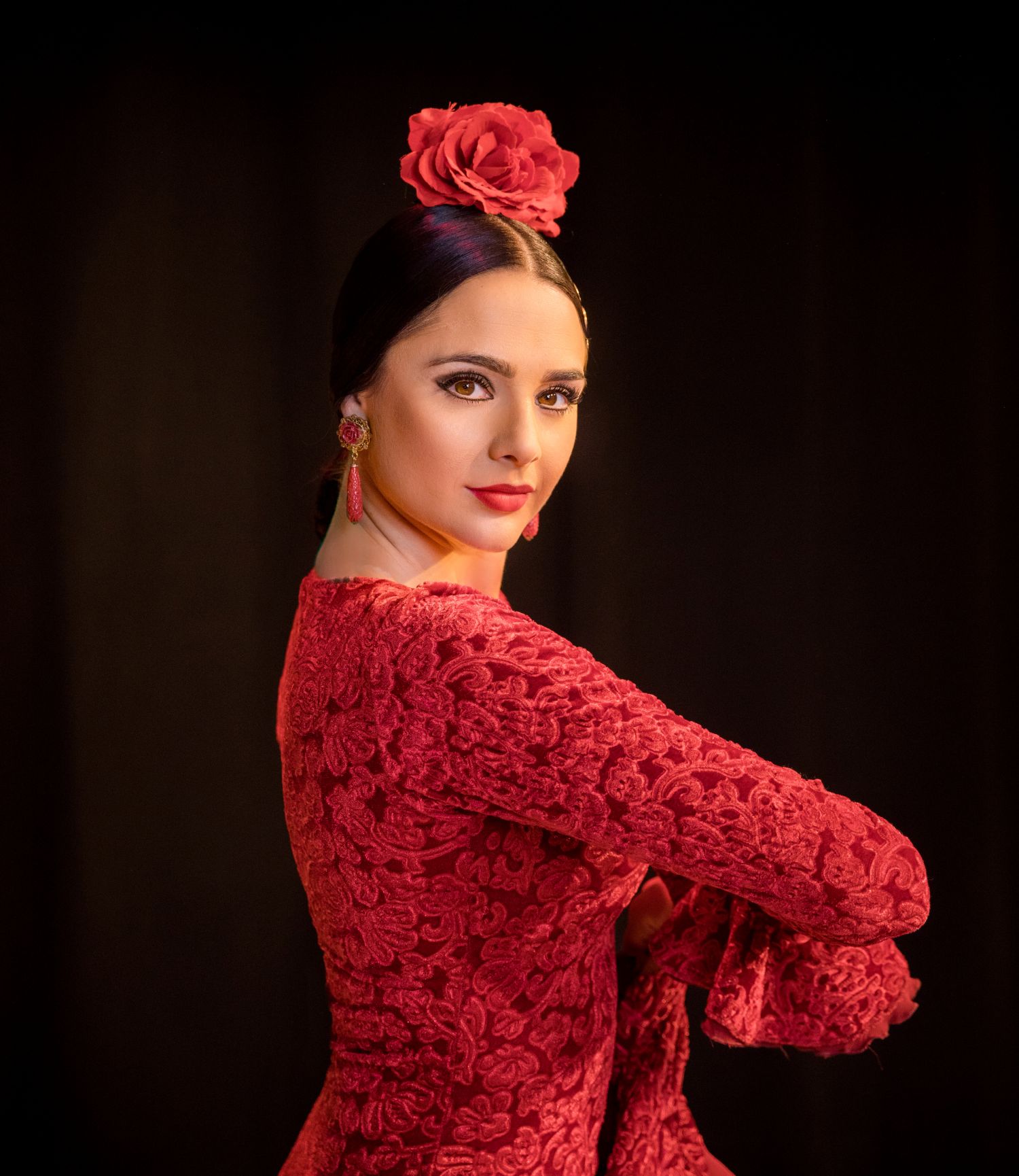 La Emi flamenco dancer in red dress