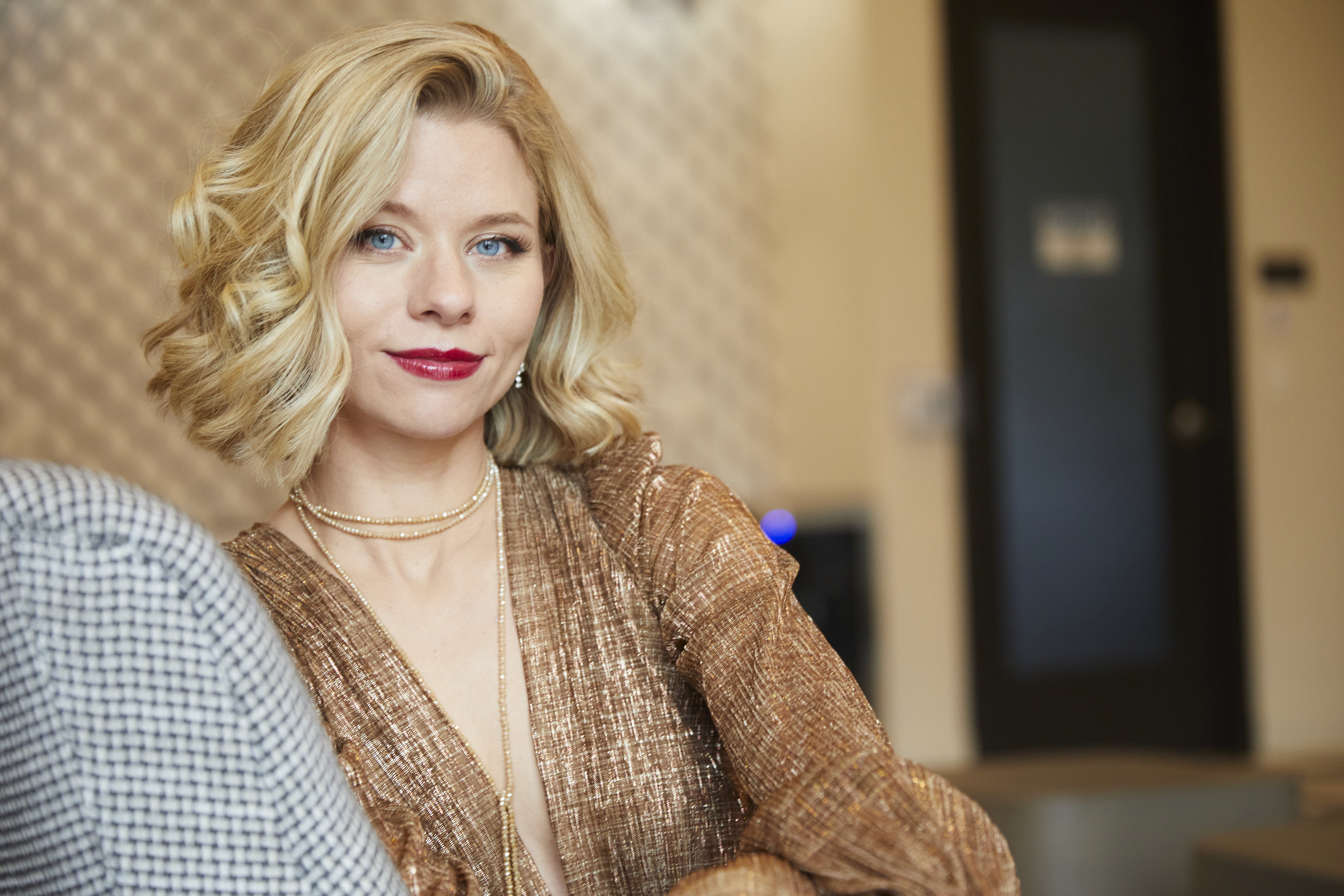 Table settings with glassware and green accents