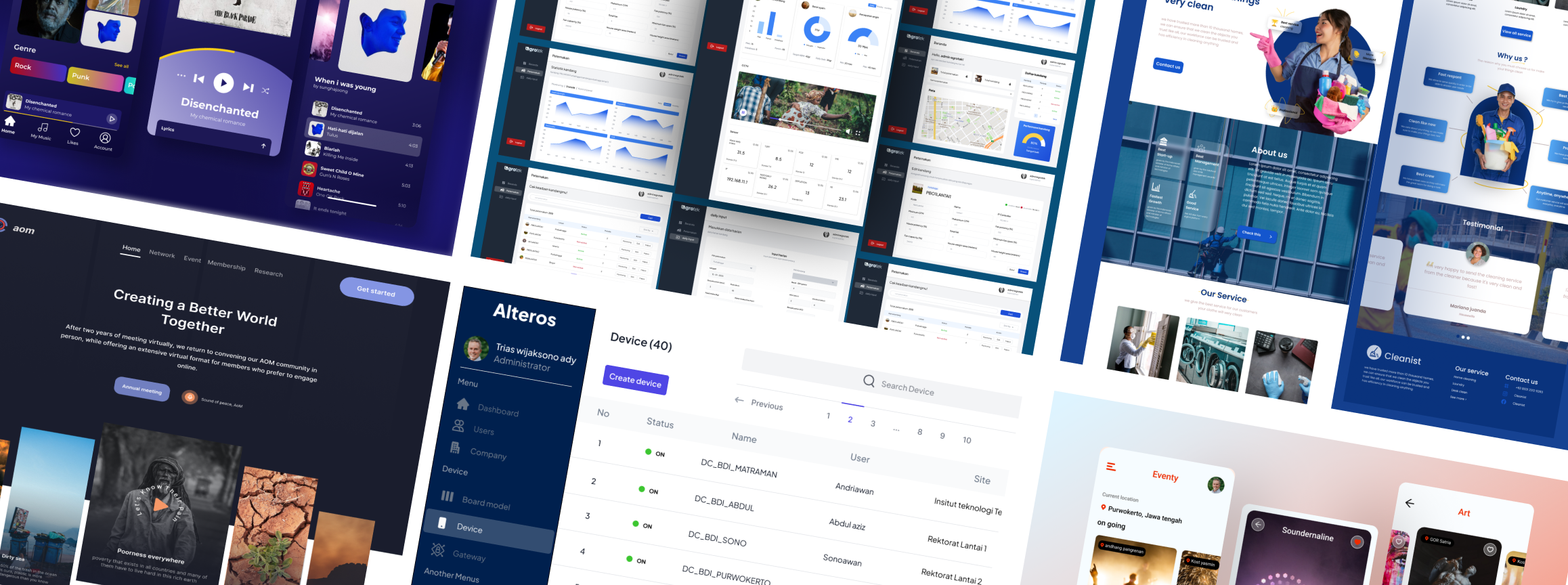 Screenshot of projects
