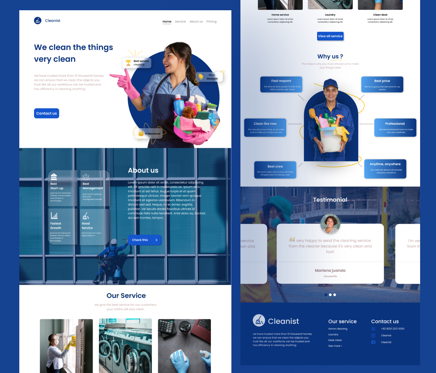 Screenshoot of cleanist landing page
