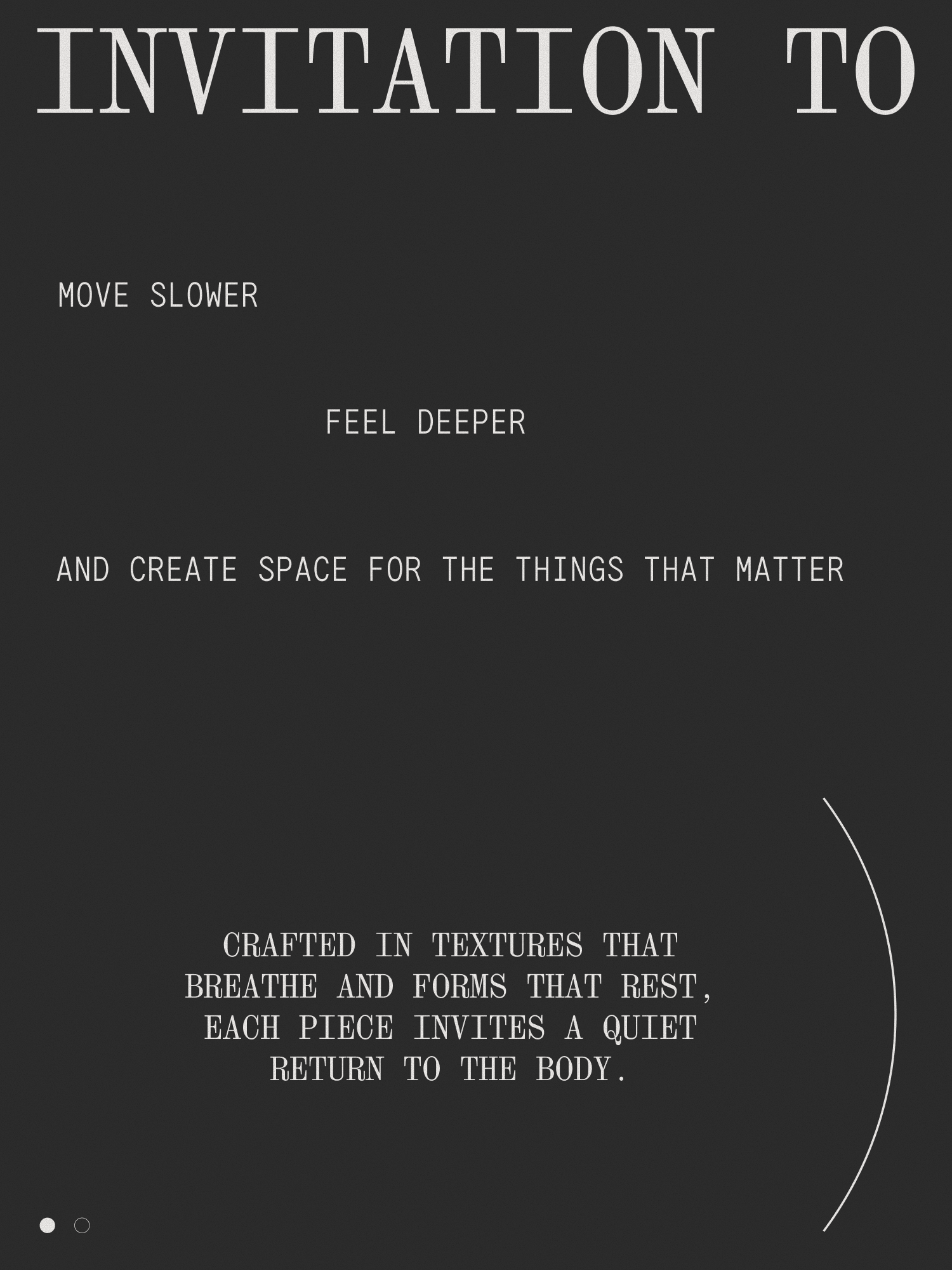 A typographic layout with invitation