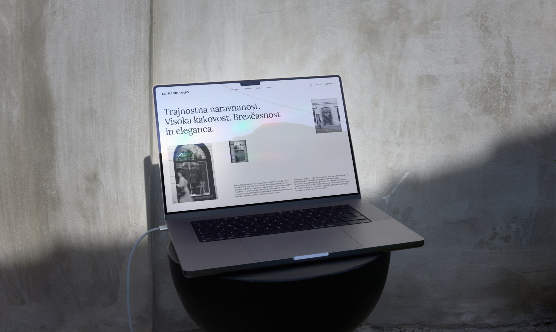 A mockup of Extraordinary websites Landing page