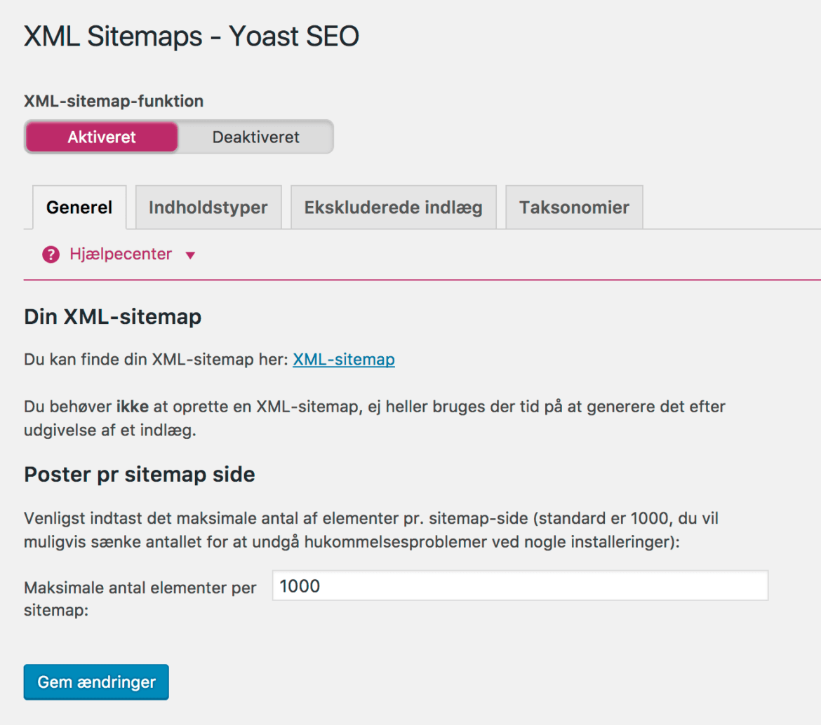 Yoast wordpress plugin SEO - XML Sitemaps