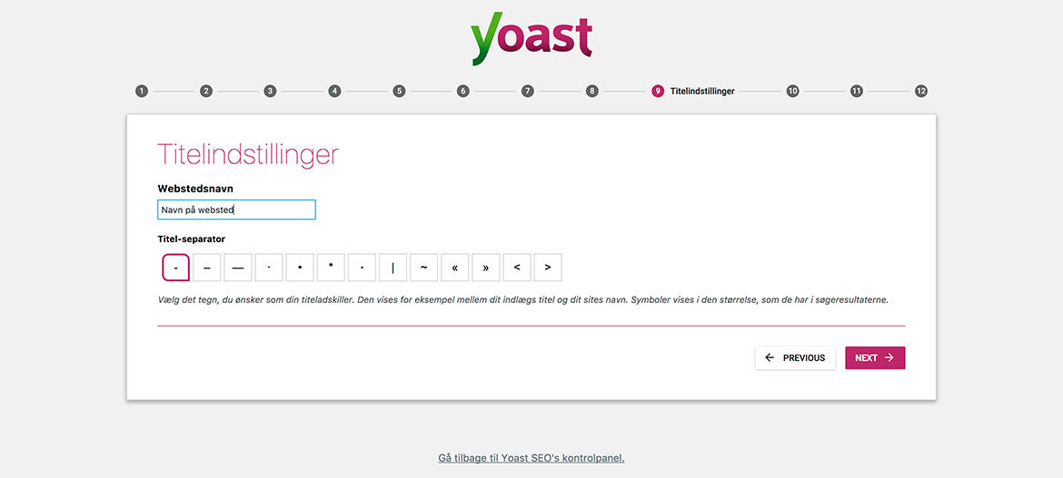 Guide til Yoast SEO plugin til WordPress: Wizard step 9