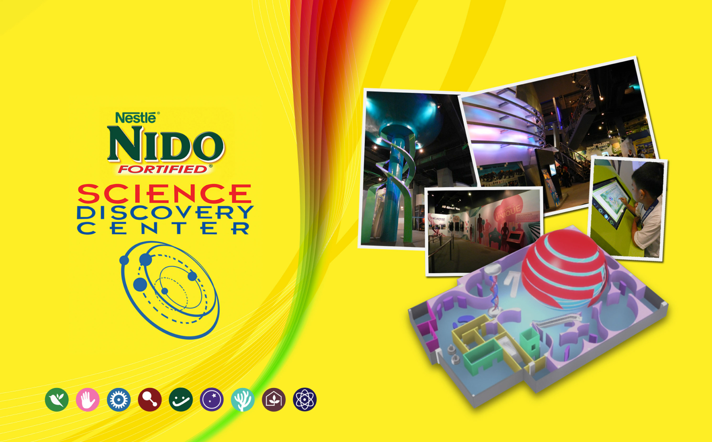 Photo of an interactive digital exhibit at Nido Science Discovery Center.