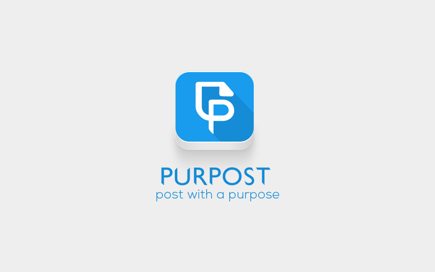 Blue square badge logo with a small icon and text.