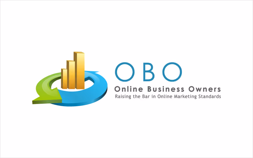 Blue wordmark logo with a stylized circular icon.