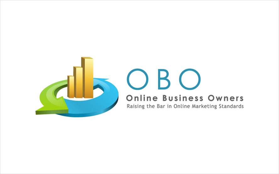 Blue wordmark logo with a stylized circular icon.