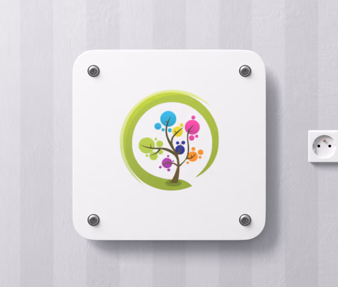 Colorful abstract circular icon logo on a white background.