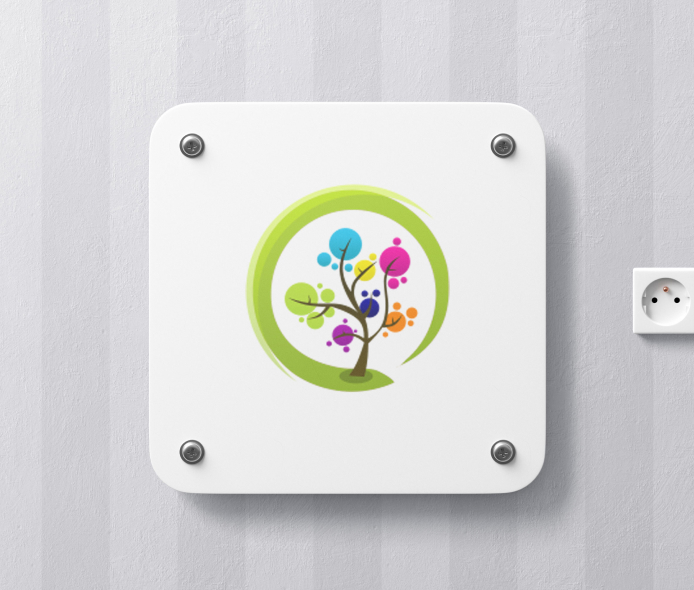Colorful abstract circular icon logo on a white background.