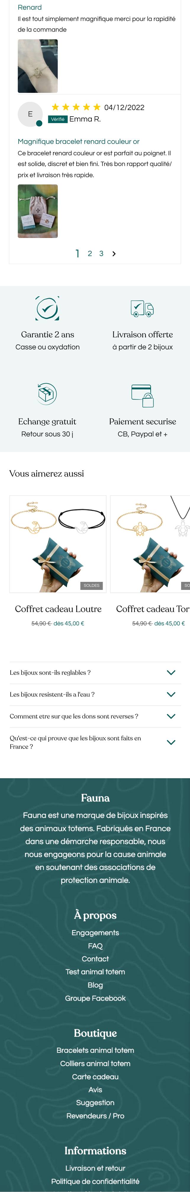 fauna variation page produit version mobile second
