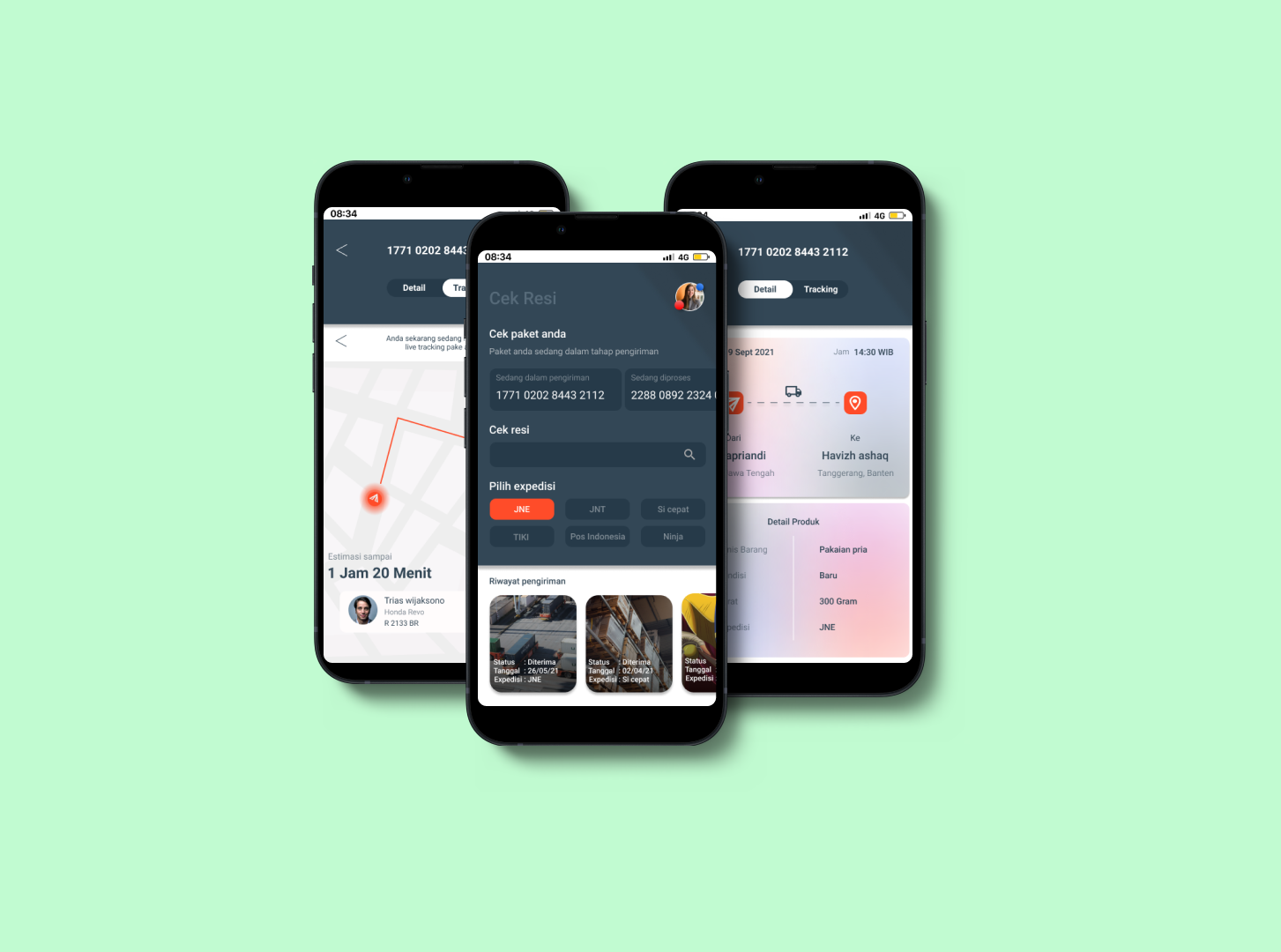 cover of tracking package app design
