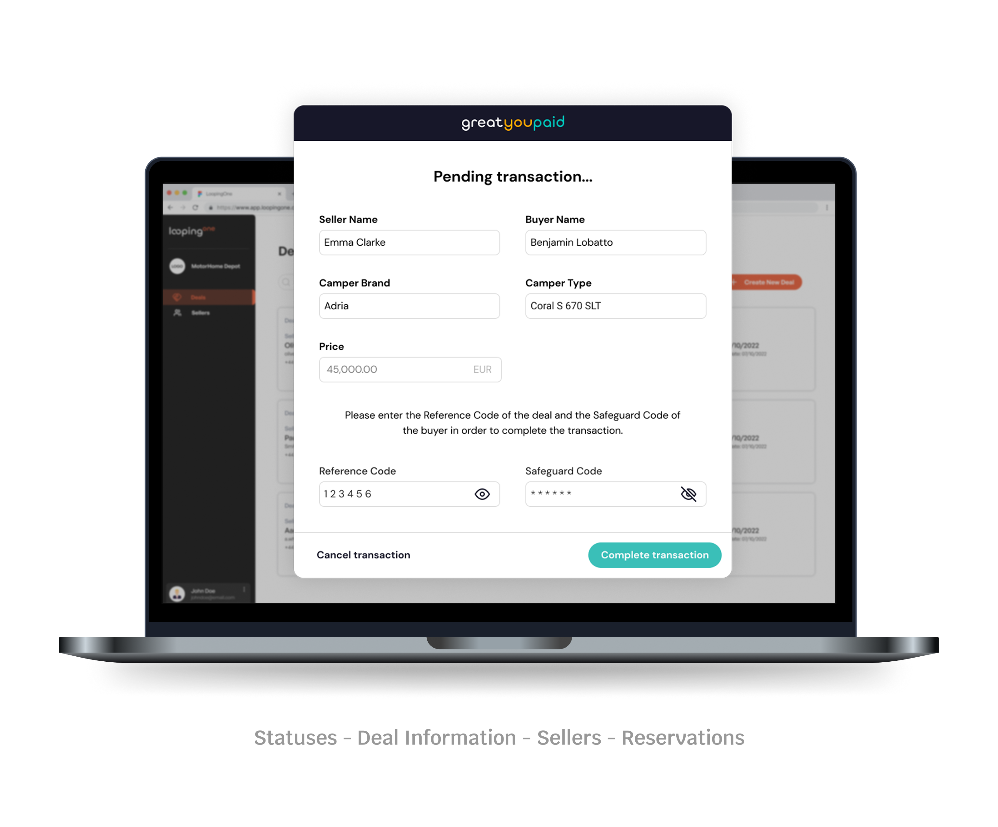 Dashboard mockup