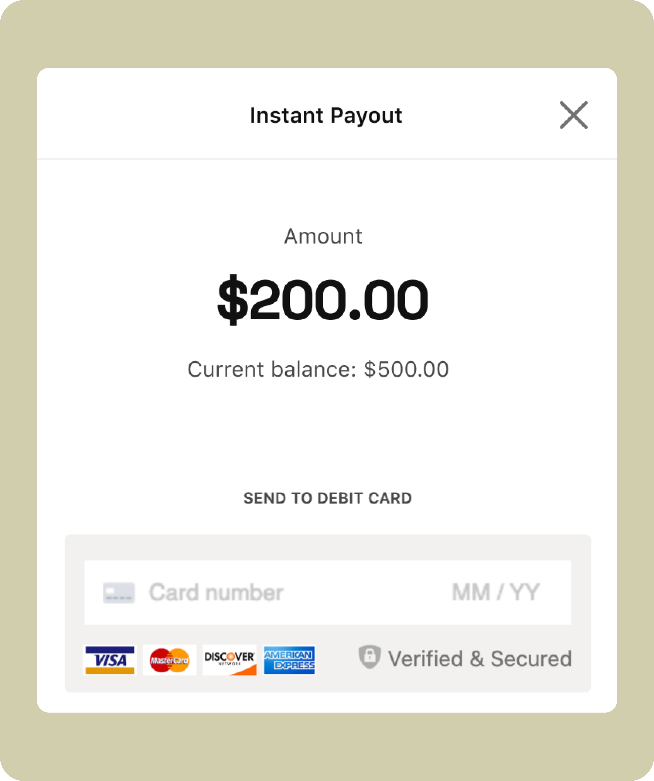 Instant payouts