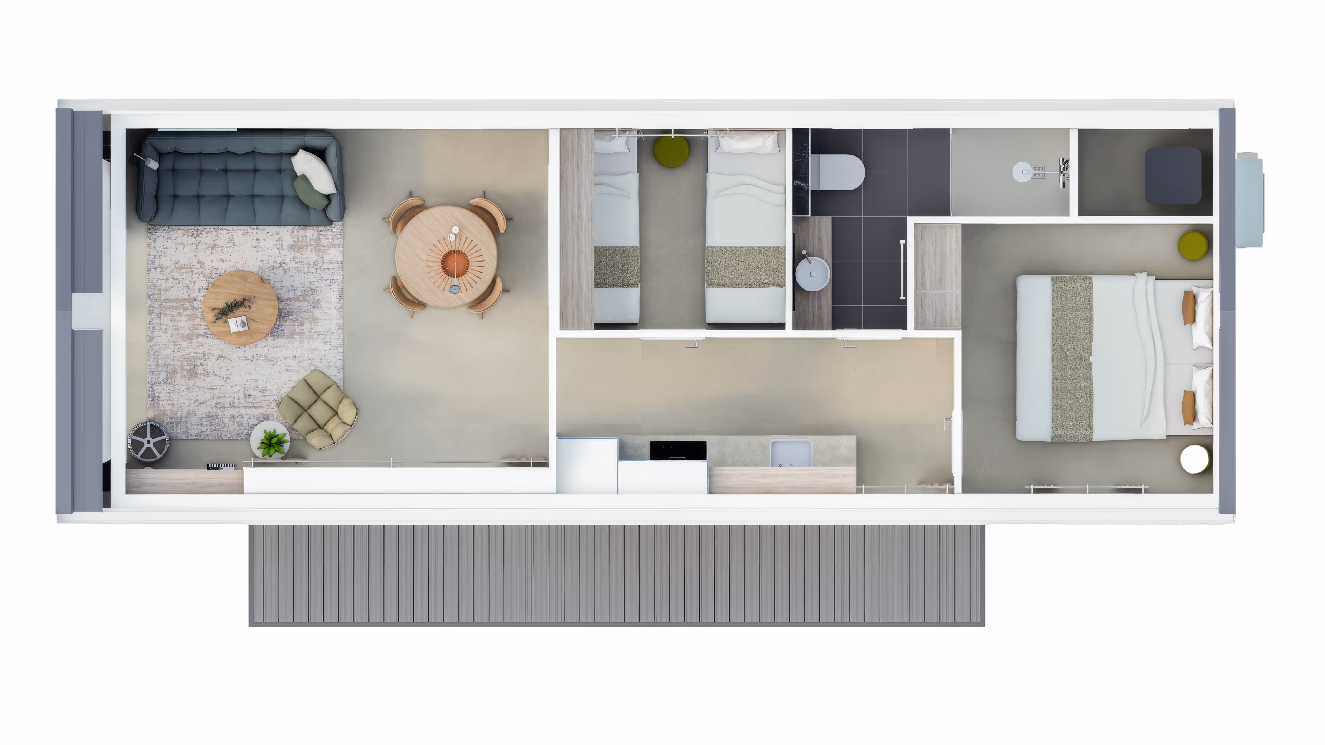 Plattegrond boslodges.