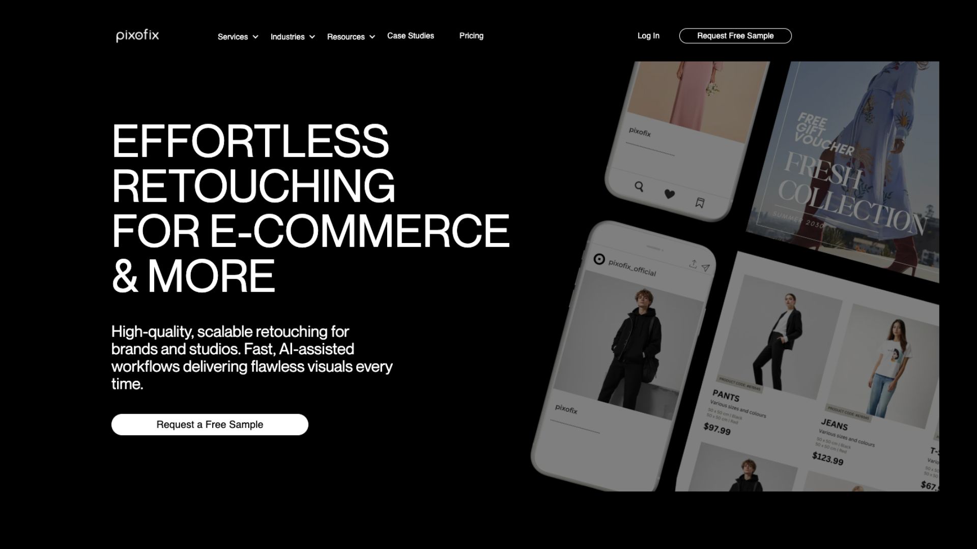 pixofix home page screenshot