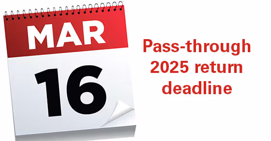 Calendar with march 16th date - pass through 2025 return deadline