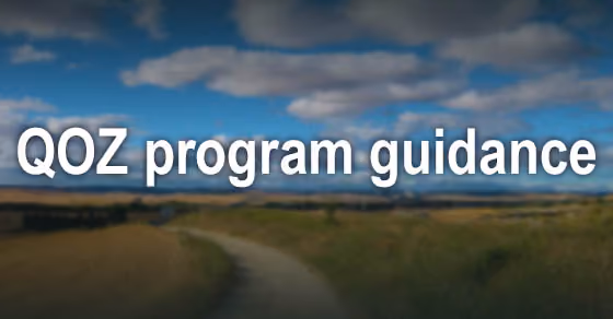 words QOZ Program Guidance imposed on a big sky background