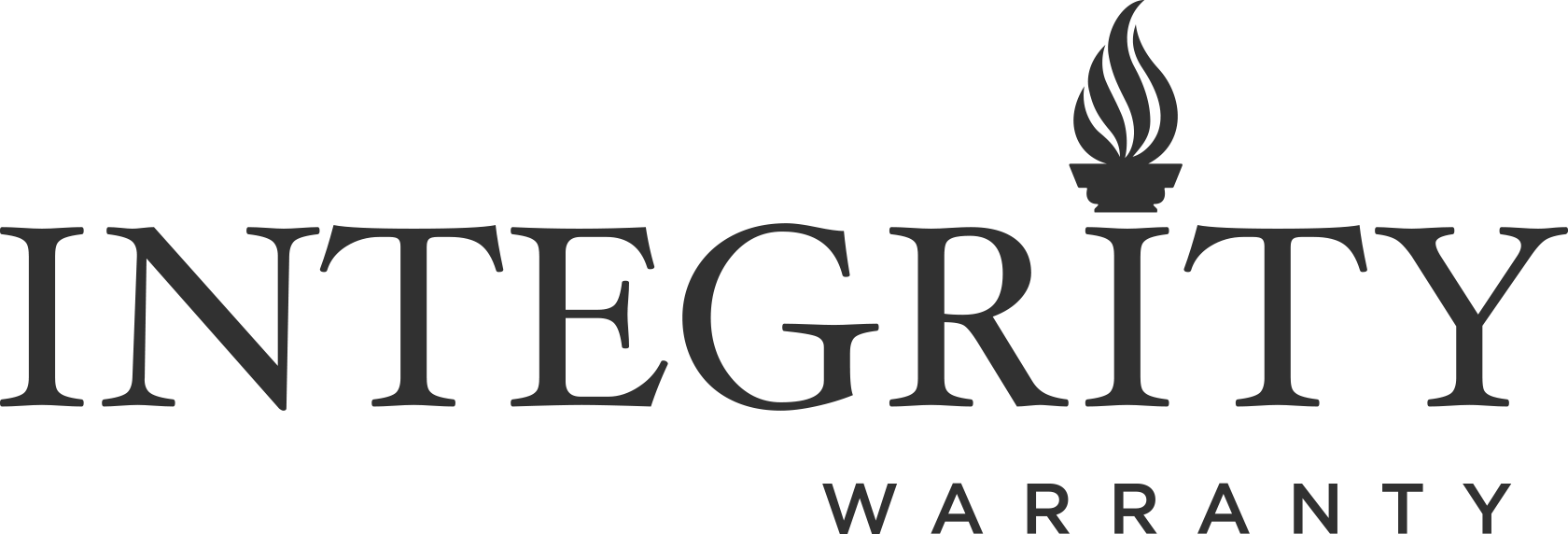 Integrity Warranty logo with a torch symbol above the letter I in Integrity.