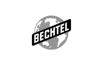 Bechtel company logo with the word 'BECHTEL' across a globe illustration.