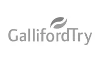 Galliford Try logo with stylized leaf above the letters.