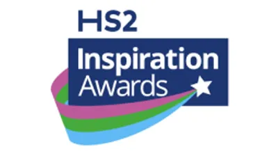 HS2 Inspiration Awards logo with a multicolored swoosh and a white star.