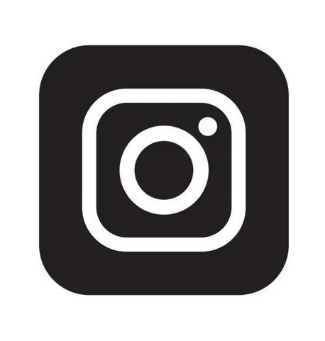 Instagram app icon with a white camera outline on a black rounded square background.