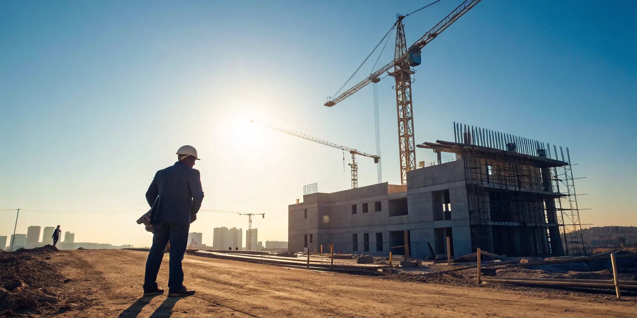 Texas construction bid project under development at sunrise.