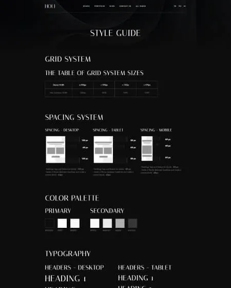 Project screens