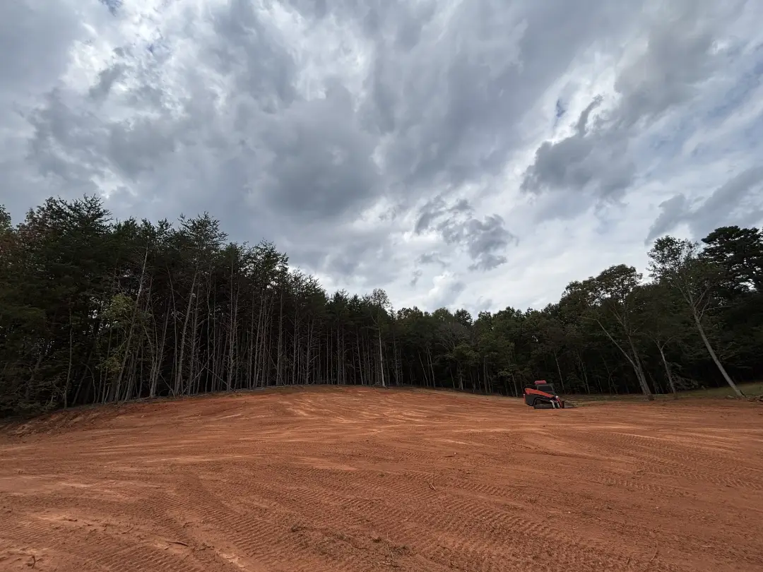 Pad graded for construction