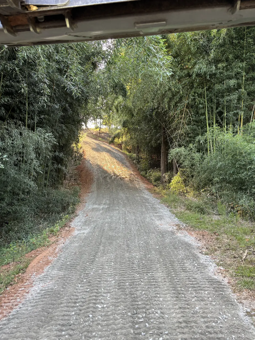 Gravel driveway installed after grading